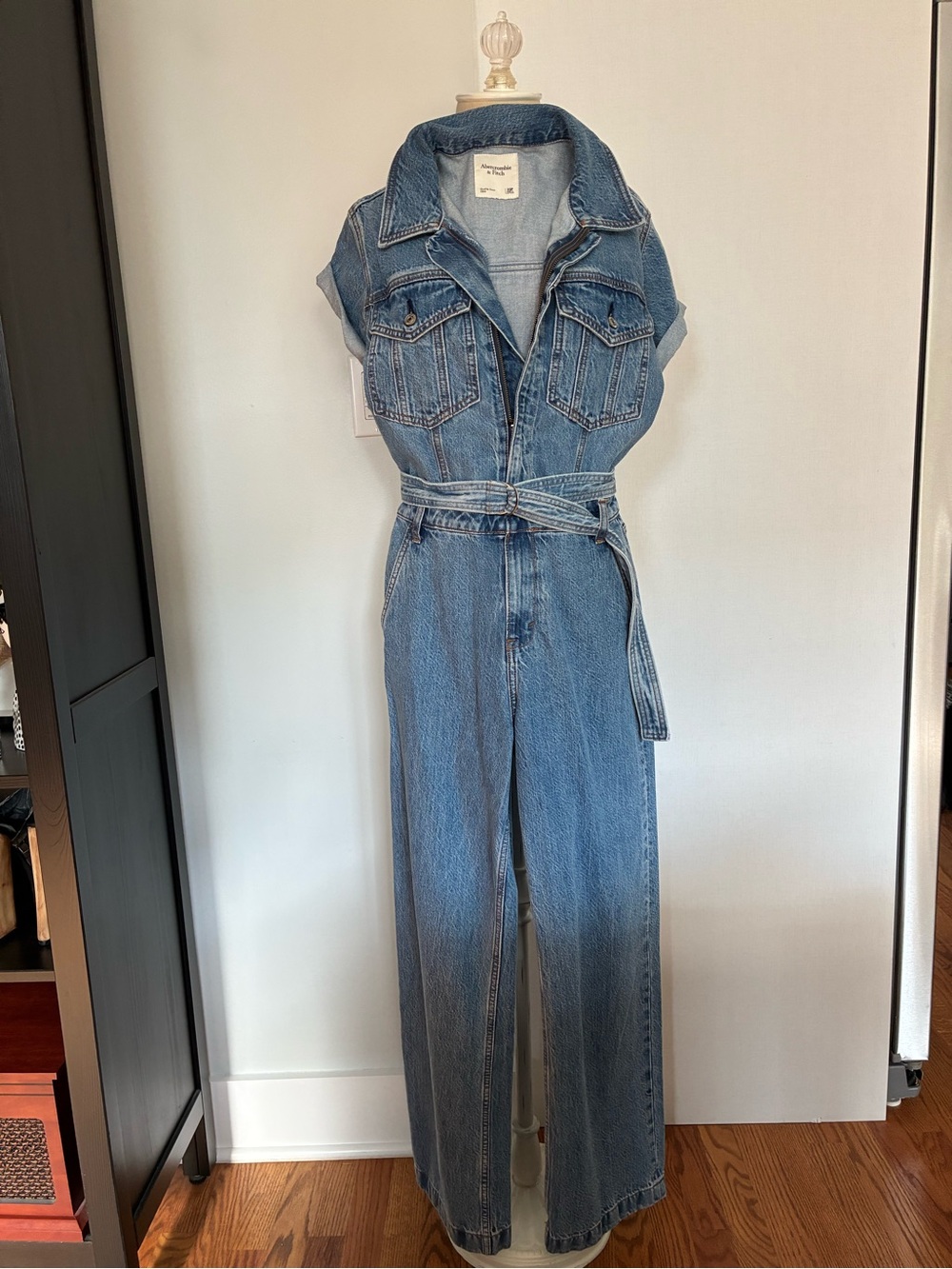 Abercrombie & Fitch Denim Jumpsuit with Belt